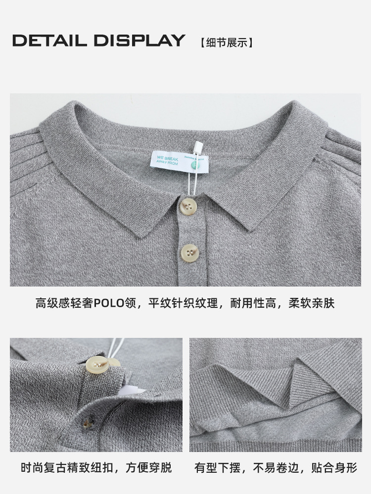 La vieja ropa de hombre suéter de alta sensación camiseta de punto hombre de negocios casual con solapa de manga larga camiseta polo de hombre