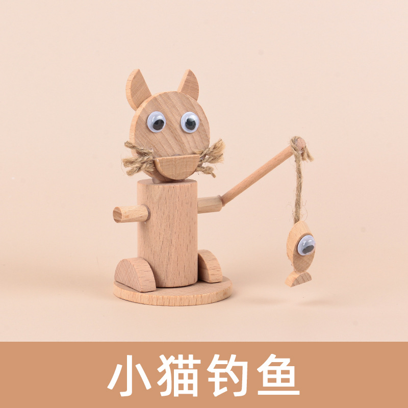 Paquete de material de bricolaje para niños creativos, arte en madera, animales, estacas de madera, ramas, área de jardín de infantes, juguetes hechos a mano