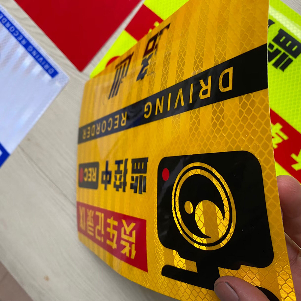 Impresión fuerte reflexivo conducción monitoreo pegatinas protector solar impermeable resaltar reflexivo advertencia coche pegatinas se pueden personalizar