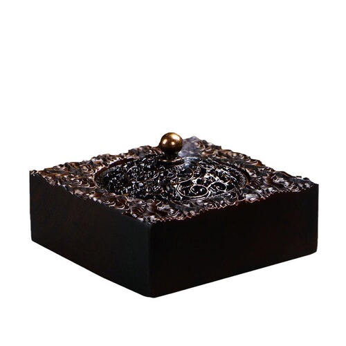 Black sandalwood incense burner home indoor sandalwood burner large wooden coil Xiangyun agarwood burner creative tea ceremony ornaments