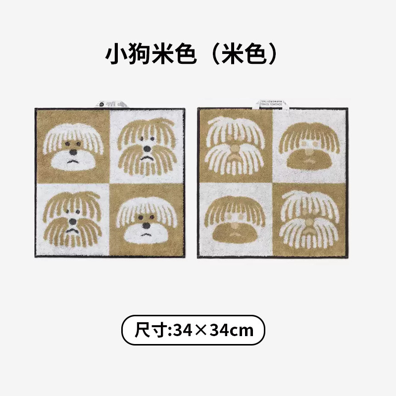 提花卡通INS风纯棉方巾34*34CM加厚60克方巾擦手巾柔软吸水小毛巾|undefined