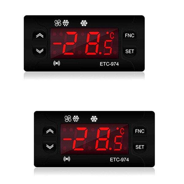 2 Pcs Color: Black Material: Abs Etc-974 Intelligent Temperature Controller Electronic Digital Display Temperature Control