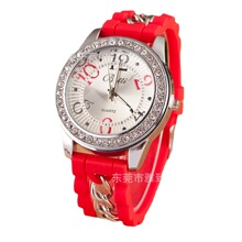 GENEVA 镶钻首饰链硅胶手表 日内瓦果冻表