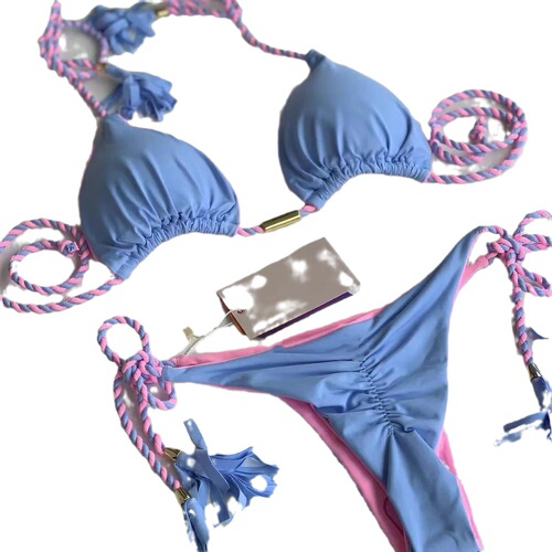  handmade braided rope bikini, new European and American style sexy women's swimsuit, multi-color bikini one-piece swimsuit