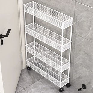 Bookshelf Storage Rack Behind the Door, Floor-Standing Narrow Gap Storage Cabinet, Ultra-Narrow Storage Rack, Removable Simple Bookcase