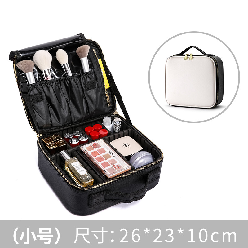 Saffiano leather small size [white with black]]