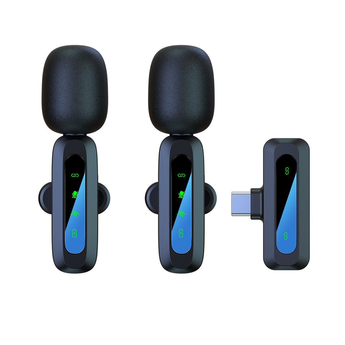 Nuevo micrófono lavalier inalámbrico con pantalla digital caja de carga grabación de vídeo en vivo reducción de ruido micrófono de radio mini micrófono