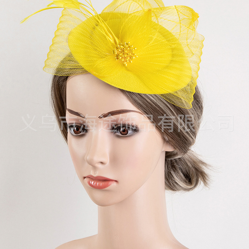 30 색 노란색 탑 모자