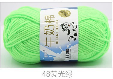 Fluorescent green #48*16S*normal*5*Xinjiang long-staple cotton 80% milk fiber 20%