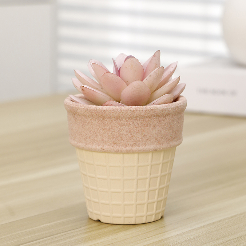Simulación de cerámica suculenta mini maceta verde planta maceta decoración decorativa planta decoración cactus falso maceta al por mayor