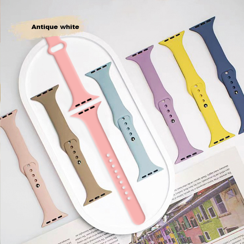 Xiaomanyao Monochrome Silicone Strap Is Suitable for All Series of Apple Watches from the 1St to the 9Th Generation of Apple iWatch Ultra Se