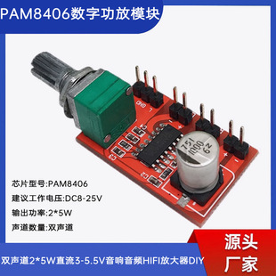 Digital power amplifier module PAM8406 dual channel 2*5W DC 3-5.5V audio HIFI amplifier DIY