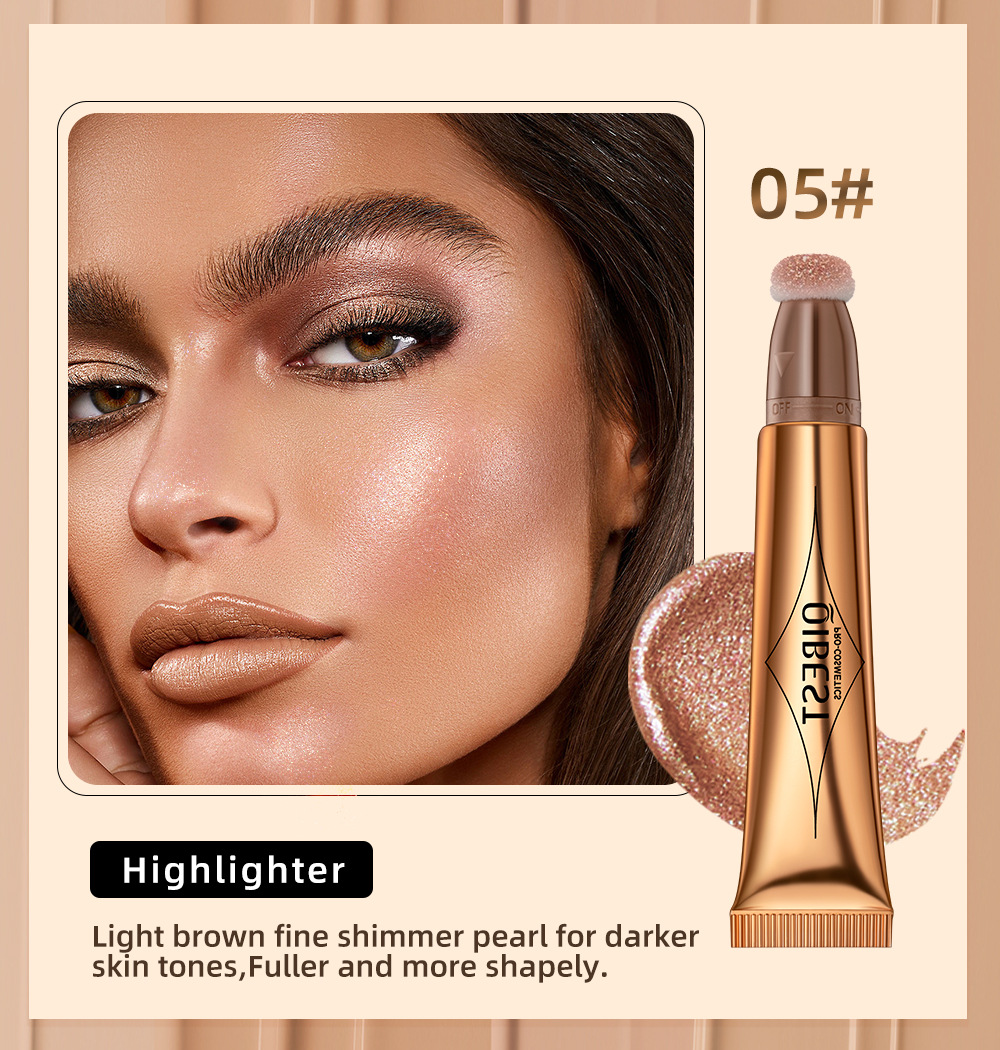 QIBEST multi-functional makeup pen, Blush, highlighter Contouring pen, pearlescent fine sparkle, matte finish naturally brightens facial makeup undefined