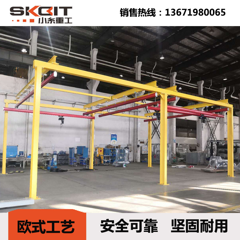 双梁起重机1t2t3t电动柔性轨道自立组合式双梁起重机