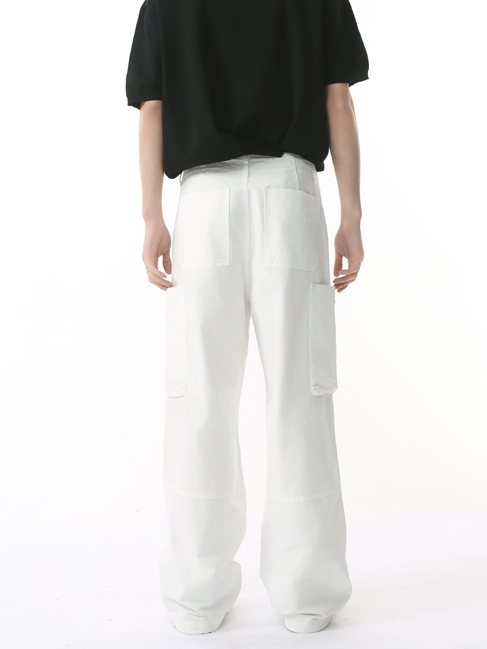 MTLCLOTHES Hombres| High Street Cleanfit Splice Zipper Design Hip Hop Casual Solid Jeans Tide