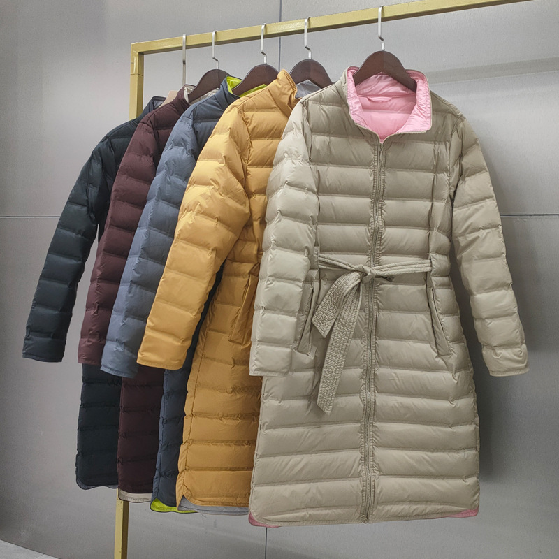 Light and thin long down jacket