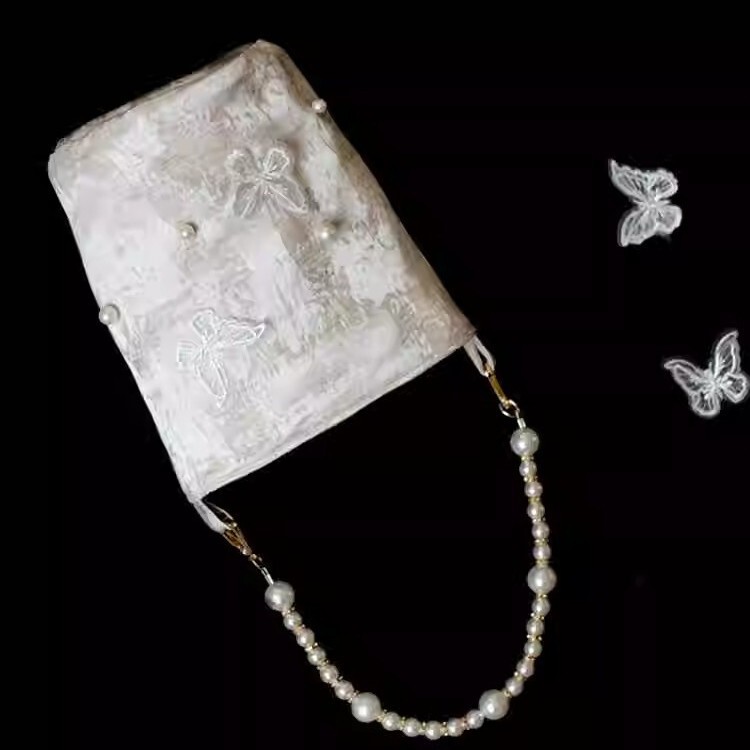 Original Chinese Style New Chinese Pearl Small Bucket Bag 2025 New Niche Design Butterfly Decorative Shoulder Handbag Original Chinese Style New Chinese Pearl Small Bucket Bag 2025 New Niche Design Butterfly Decorative Shoulder Handbag