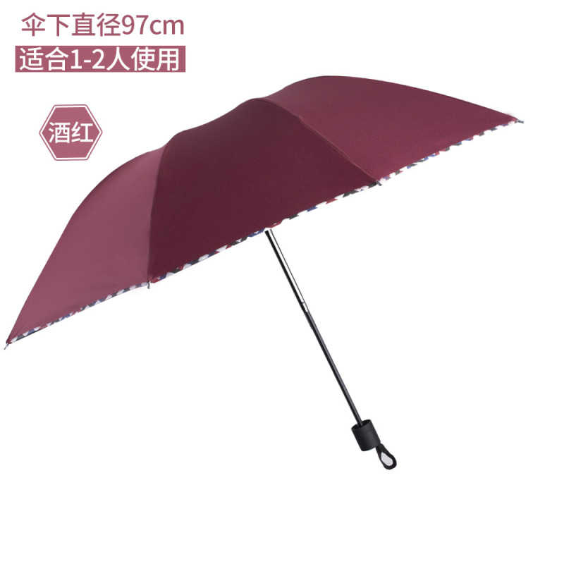 超大12骨黑胶折叠晴雨伞大号加厚三人晴雨伞遮阳伞印刷logo广告伞|undefined