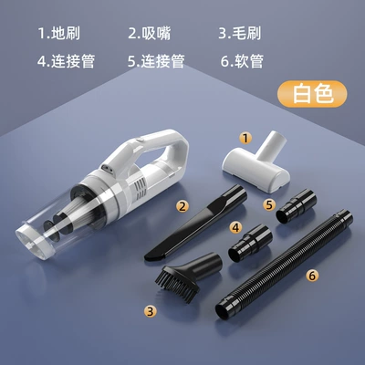 Handheld Vacuum Cleaner Household Car Wireless Small Bed Mite Removal Large Suction Powerful Pet Hair Suction Dual-purpose Belt Lamp (Tozsoranlar) - lt-134c-white