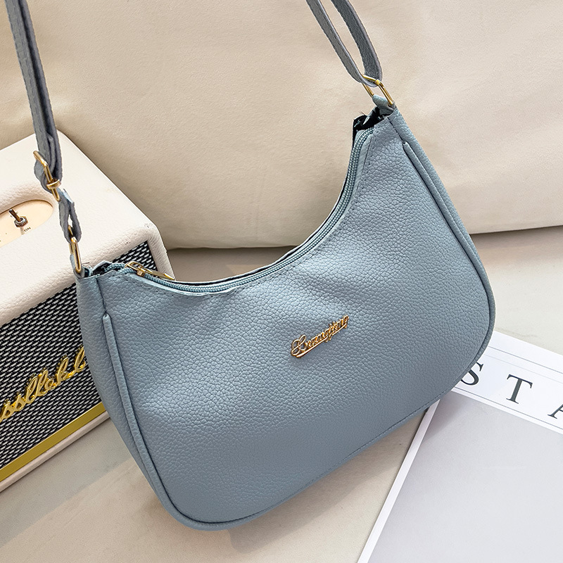 Bolso de axila con patrón de lichi suave 2024 bolsas de ladies bolso transfronterizo bolso de hombro de alta calidad de gran capacidad para mujer