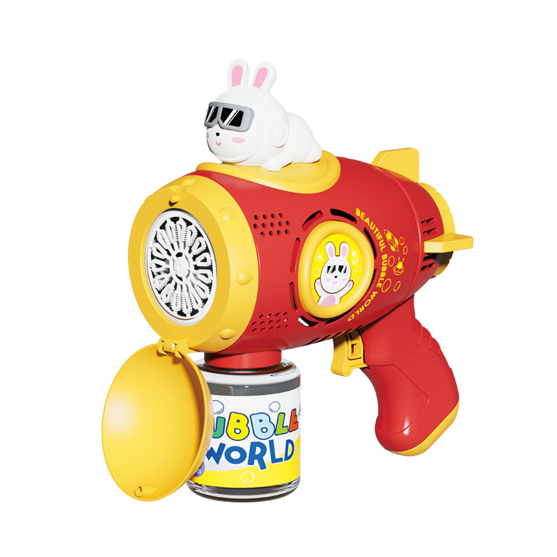 2023 Internet popular espacio lindo conejo burbuja pistola automática porosa a prueba de fugas burbuja máquina juguetes al aire libre al por mayor