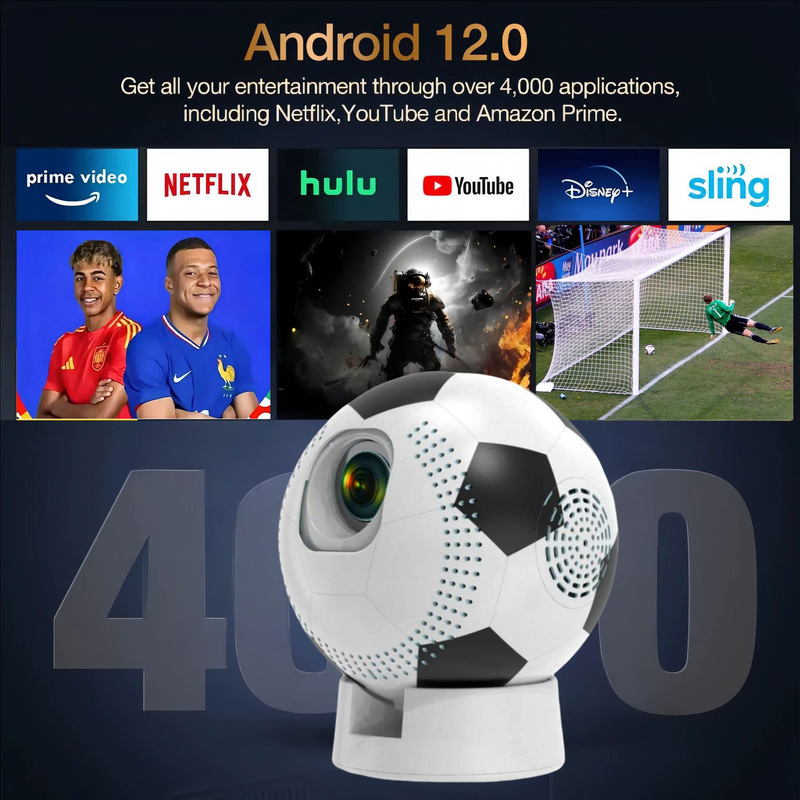 2026 ワールドカップサッカープロジェクタークロスボーダー新 4K 電動フォーカスホットホームプロジェクター携帯電話投影スクリーン|undefined