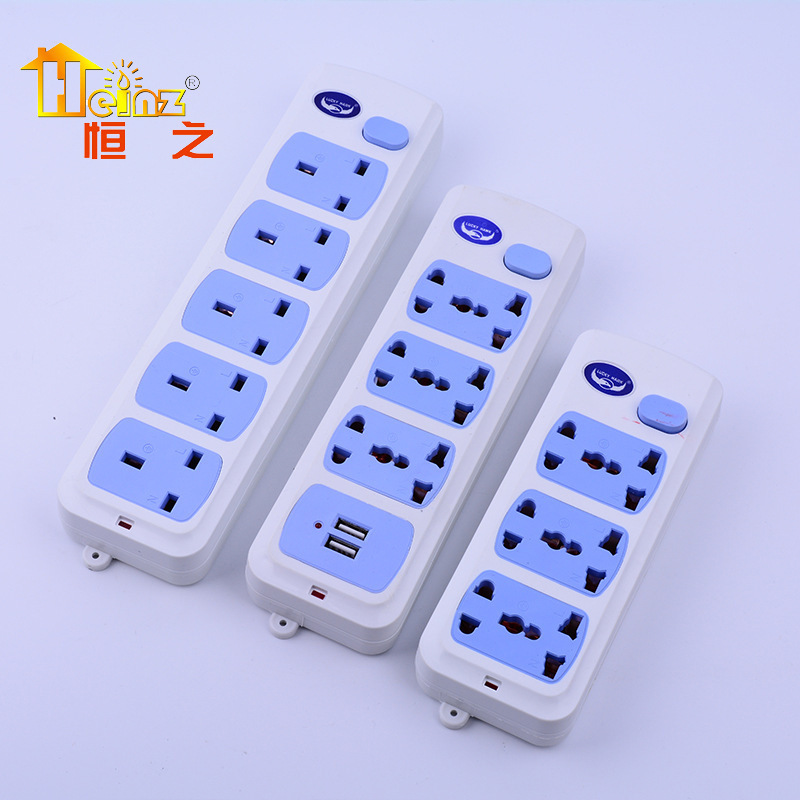 1423彩色插座插线板 无线插排 USB充电插排可接线多用插座