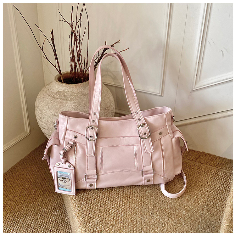 Sweet and Cool Style Large-Capacity Tote Bag for Women 2026 New Trendy Versatile Handbag Uniform Bag Simple Shoulder Bag
