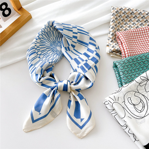 70 small square scarves for women, spring, autumn and summer headscarves, headbands, neck protectors, professional versatile fashionable student scarves