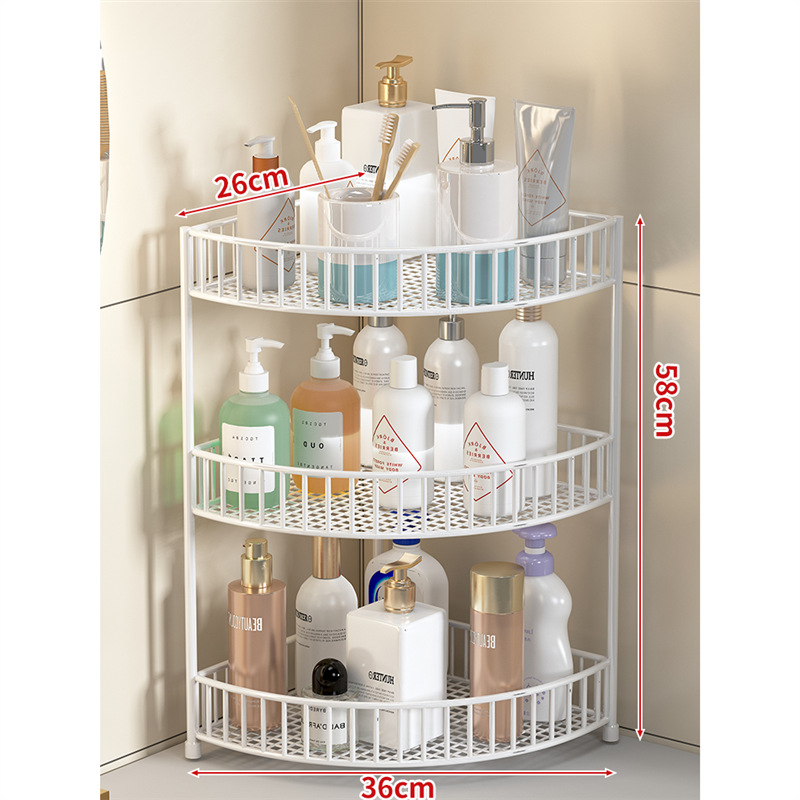 Estante de Esquina para Encimera de Baño de Hierro, Multicapa, para Cosméticos y Artículos de Tocador image 10