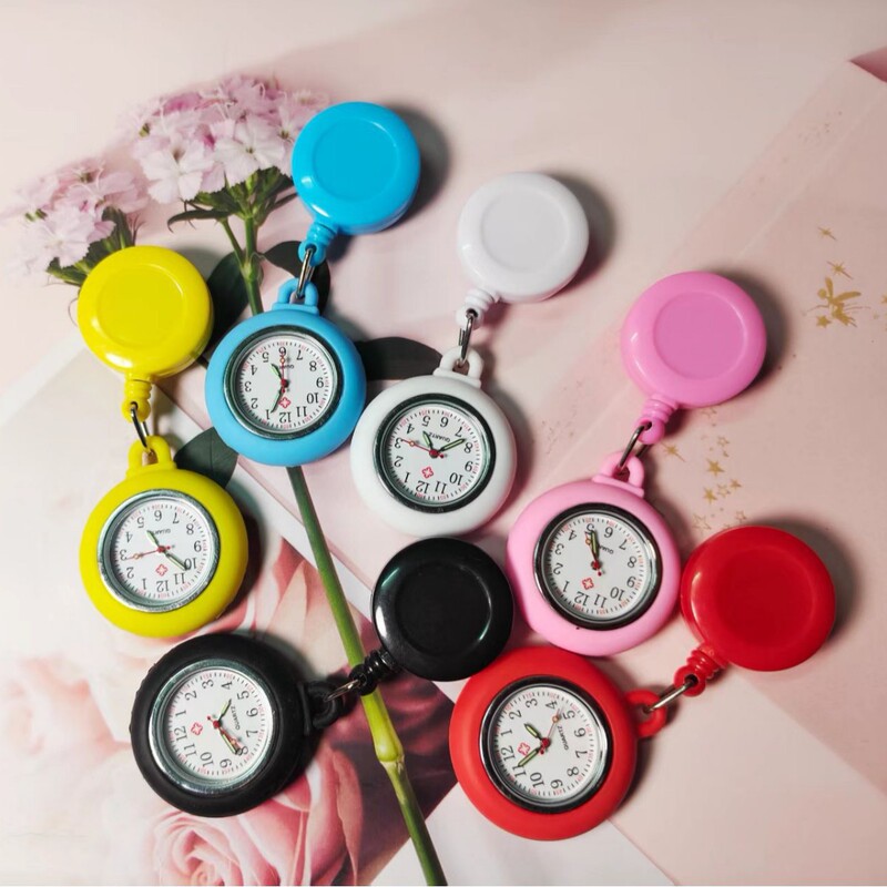 Nurse Watch Student Watch Luminous Retractable Silicone Colorful Face Chest Watch Wholesale Watch Wristwatch Quartz Large Dial