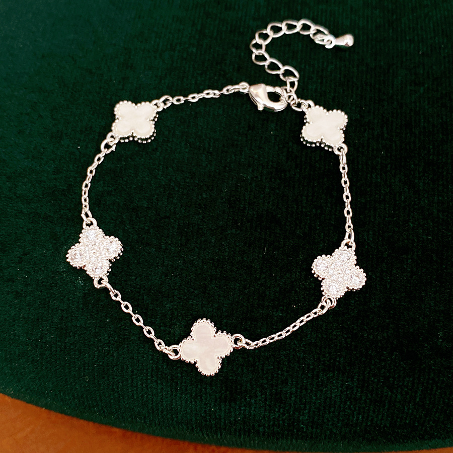 Brazalete de flores azules con diamantes, pequeña pulsera dulce y fresca, lujosa, alta calidad, moda diaria, joyas de brazales versátiles.