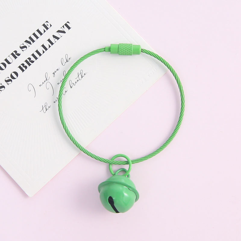 Green small bell, steel wire, 17mm