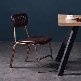 铁艺椅子单人休闲椅靠背工业风复古咖啡厅餐椅设计师创意个性椅凳