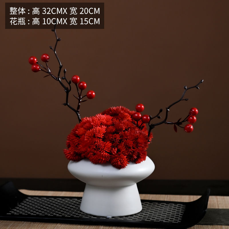 モダンでシンプルな花柄の幾何学的な花器ソフトデコレーションモデルルーム営業部商談テーブルアジサイ組み合わせディスプレイ|undefined