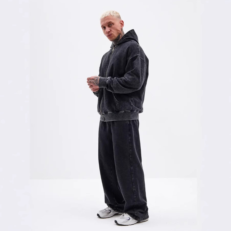 2025 transfronterizo hacer pantalones de agua viejos pantalones de marca de moda logotipo pantalones retro recto pantalones casuales de alta elasticidad