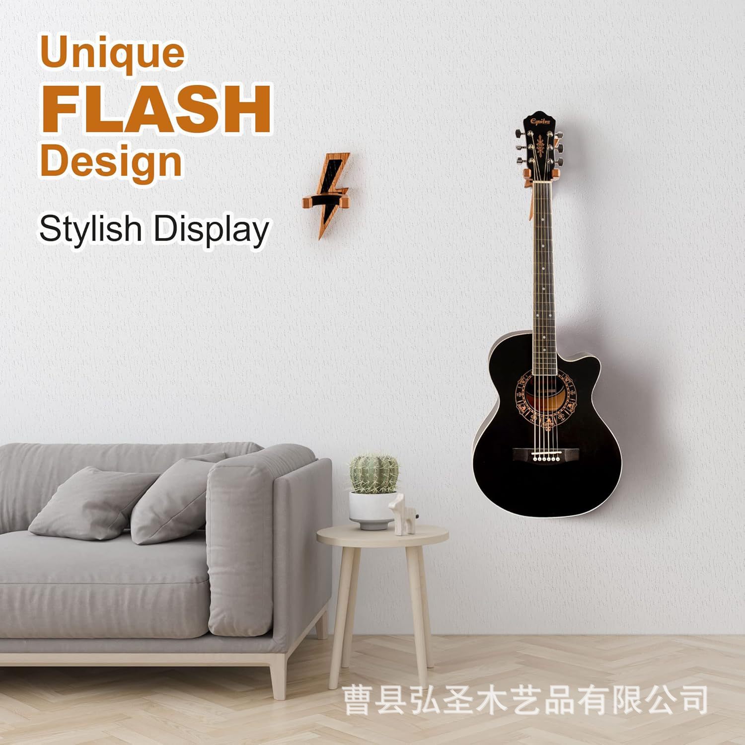 Estante de gancho de guitarra de madera Tablero de ranura de pared Soporte de guitarra eléctrica para colgar en la pared Soporte de guitarra de madera maciza Gancho de bloqueo automático