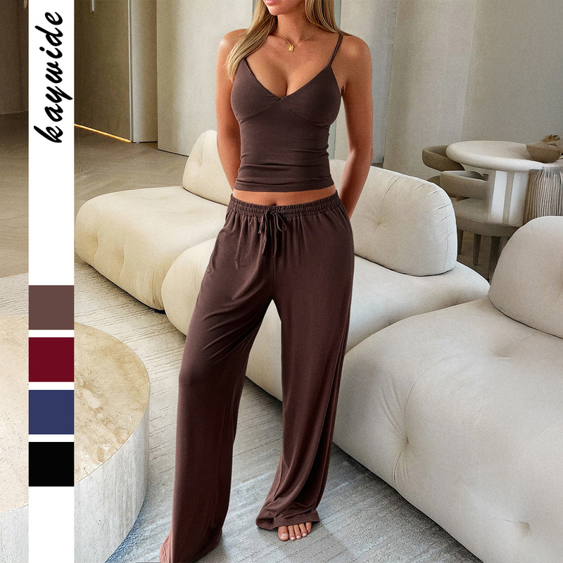 Cross-Border European and American Y2K Sports Style Camisole T-Shirt and Pants Set Women's Clothing 2026 Spring and Summer Amazon Foreign Trade Independent Platform