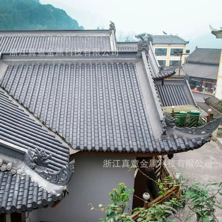 铝古建仿真铝瓦屋顶瓦楞板铝镁锰屋面板别墅庭院建筑装修材料