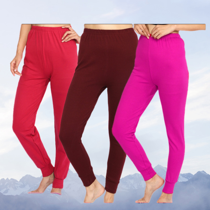 Spring Style Loose-Fitting Thermal Pants for Women, High-Elastic Base Layer Leggings for Junior and Senior High School Girls, High-Waisted Women's Cotton Thermal Pants