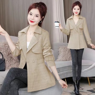 Spring and Autumn 2025 New Fashion Short Popular Windbreaker Jacket Western Style Thickened Women's Small Coat
