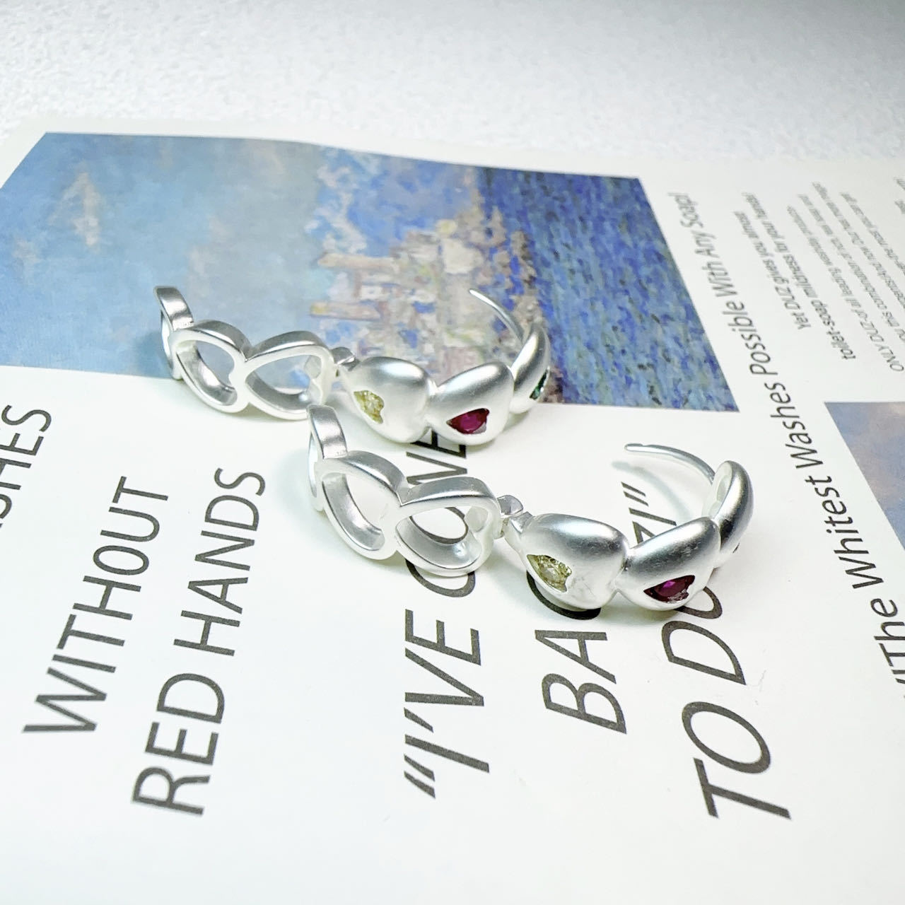 Matte universal elegant earrings with zircon