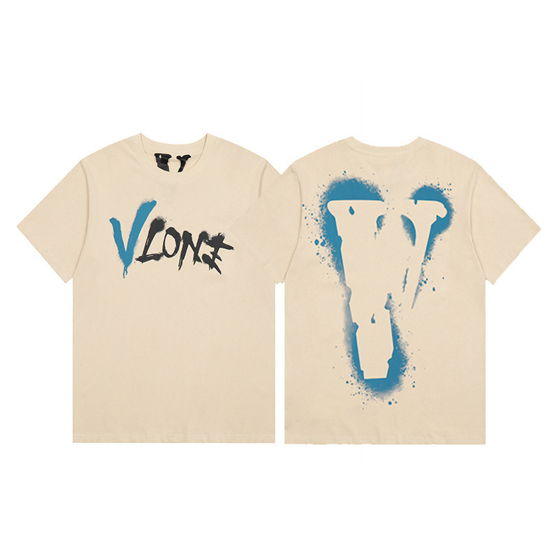 外単VLONE FOG潮牌大v字母Logo桜半袖スケッチ刺繍唇印落書きプリントtシャツ|undefined