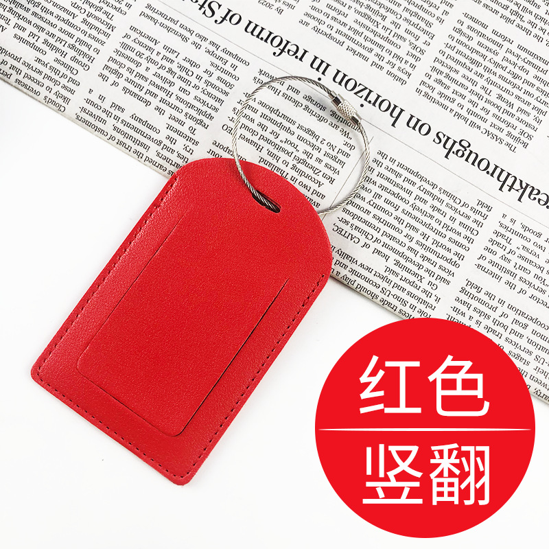 Cross-border pu cuero multicolor se puede configurar en stock cordón de metal tarjeta de identificación de tarjeta de identificación etiqueta de equipaje al por mayor