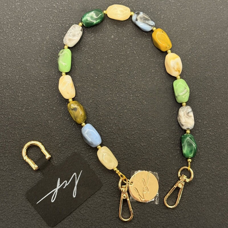 LCF women's phone lanyard, French designer style, light luxury and exquisite, colorful stone chain wrist strap, anti-loss short phone chain LCF women's phone lanyard, French designer style, light luxury and exquisite, colorful stone chain wrist strap, anti-loss short phone chain