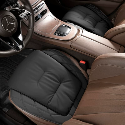 breathable, anti-stain, leather protection Seat cushion, seat cover - s-model-anti-stain-leather-premium-black-front-row-two-seats