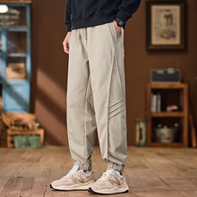 潮牌束脚工装裤男2025年秋冬季薄款宽松显瘦高级感百搭运动休闲裤