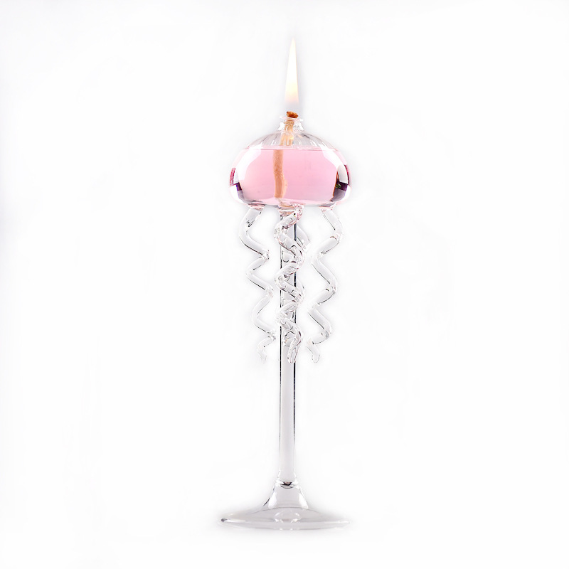 Creativo en forma de pulpo lámpara de aceite de vidrio candelabro decoración romántica simple moderno escritorio del hogar lámpara de mantequilla libre de humo