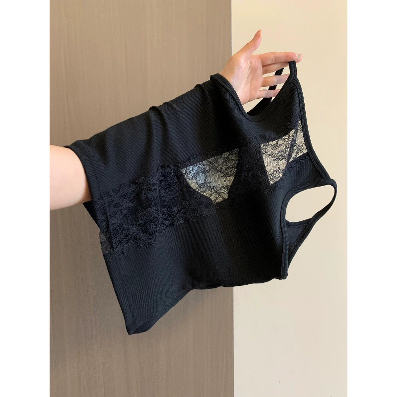 Красивая спина сексуальная спина с полым кружевным подтяжком с нагрудным жилетом без бюстгальтера