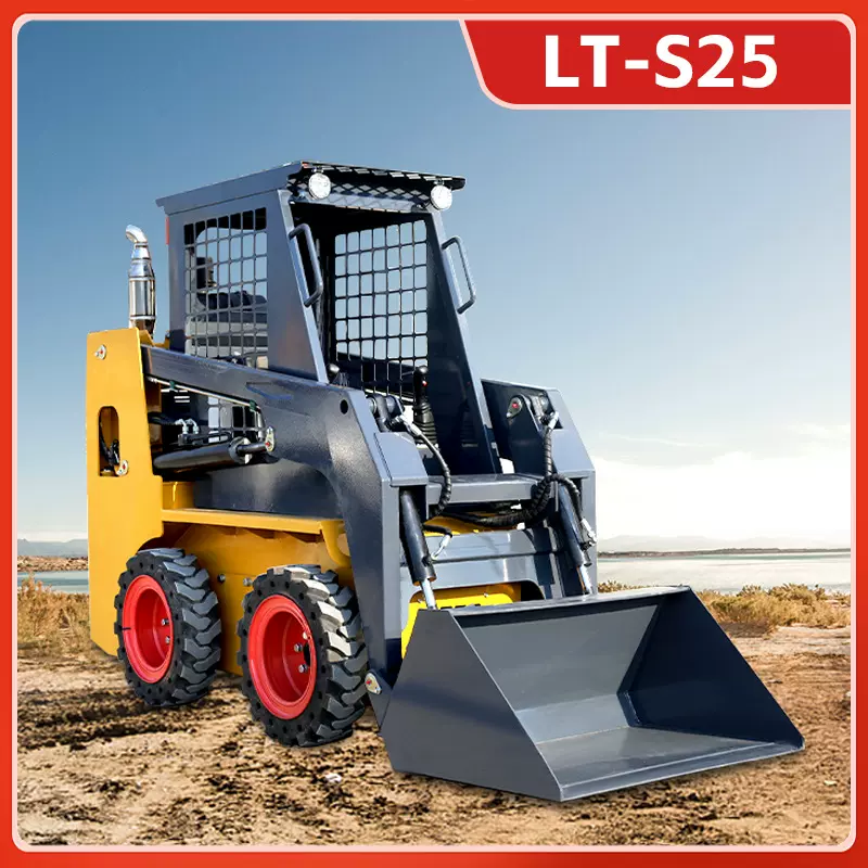定制小型滑移装载机轮式多功能室内拆除养殖厂清运清理迷你铲车